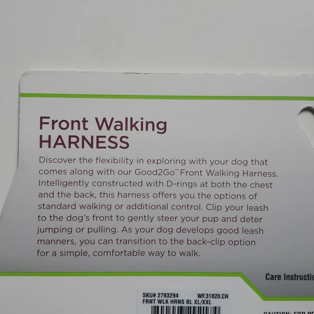 Good2Go Blue Front Walking Dog Harness-L